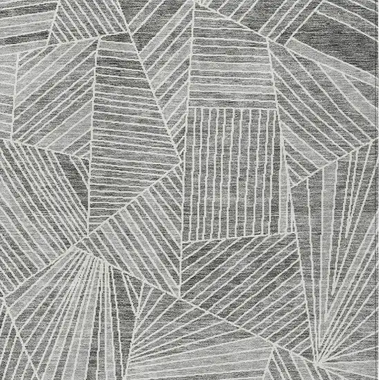 Gray And Ivory Geometric Washable Indoor Outdoor Area Rug Photo 7