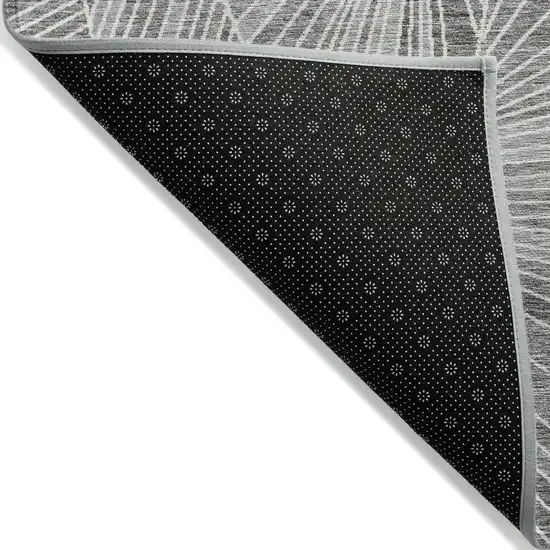 Gray And Ivory Geometric Washable Indoor Outdoor Area Rug Photo 4