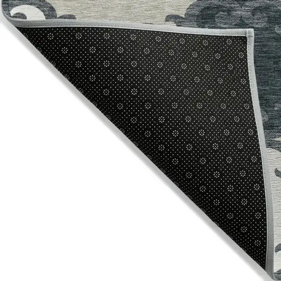 Gray And Ivory Trellis Washable Indoor Outdoor Area Rug Photo 4