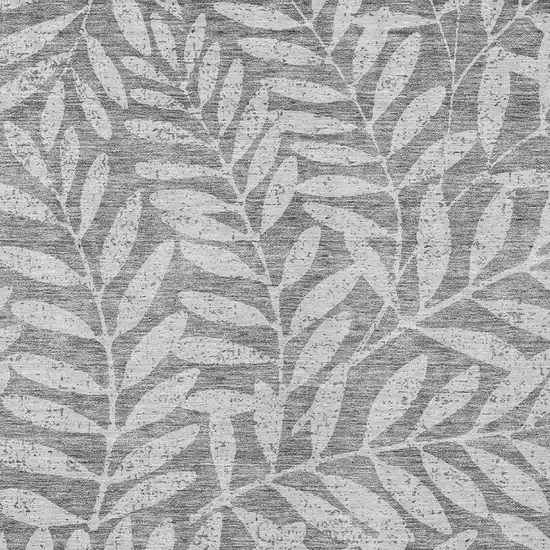 Gray And Light Gray Floral Washable Indoor Outdoor Area Rug Photo 6