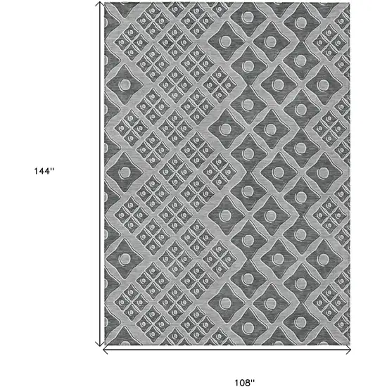 Gray And Light Gray Geometric Washable Indoor Outdoor Area Rug Photo 3