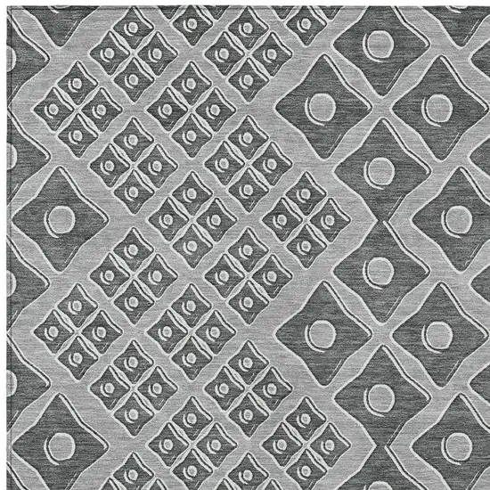 Gray And Light Gray Geometric Washable Indoor Outdoor Area Rug Photo 6
