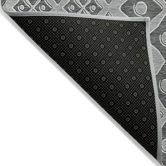 Gray And Light Gray Geometric Washable Indoor Outdoor Area Rug Photo 5