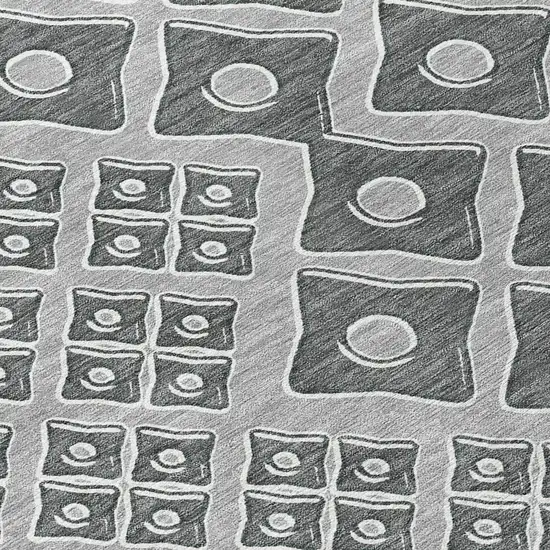 Gray And Light Gray Geometric Washable Indoor Outdoor Area Rug Photo 7