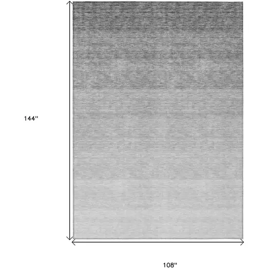 Gray And Light Gray Ombre Washable Indoor Outdoor Area Rug Photo 6