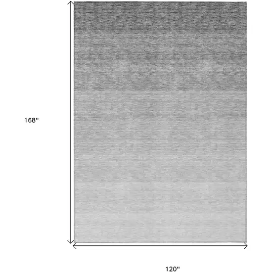 Gray And Light Gray Ombre Washable Indoor Outdoor Area Rug Photo 6