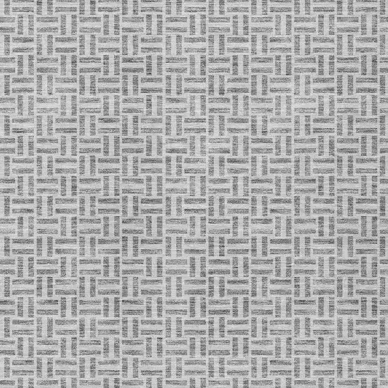 Gray And Silver Geometric Washable Indoor Outdoor Area Rug Photo 6