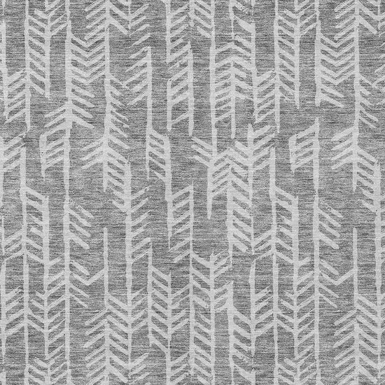 Gray And Silver Tribal Washable Indoor Outdoor Area Rug Photo 6