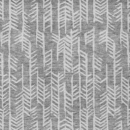 Gray And Silver Tribal Washable Indoor Outdoor Area Rug Photo 6