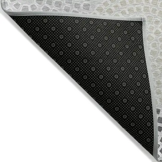 Gray And Taupe Geometric Washable Indoor Outdoor Area Rug Photo 4