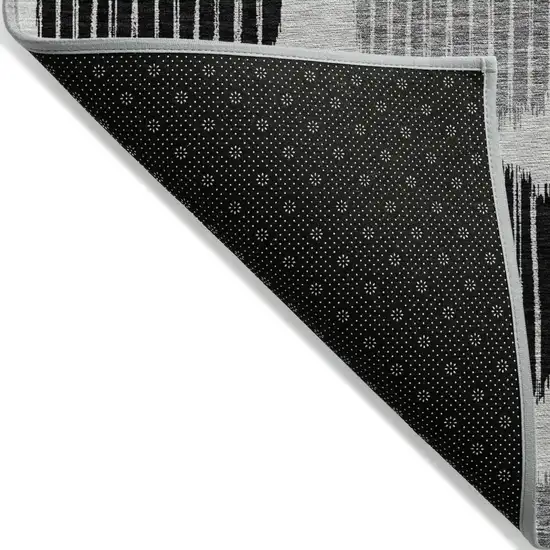 Gray Black And Blue Geometric Washable Indoor Outdoor Area Rug Photo 4