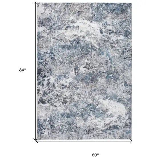 Gray Blue Abstract Galaxy Area Rug Photo 6