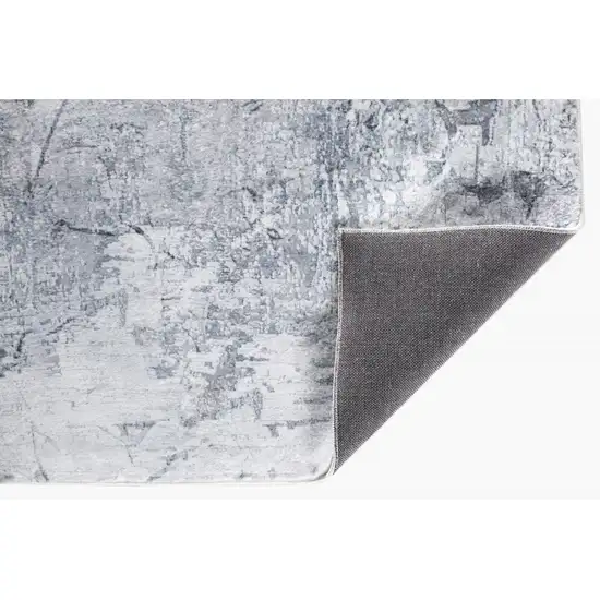 Gray Distressed Marble Runner Rug Photo 3