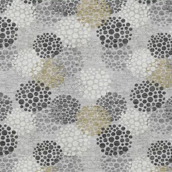 Gray Silver And Ivory Polka Dot Washable Indoor Outdoor Area Rug Photo 6