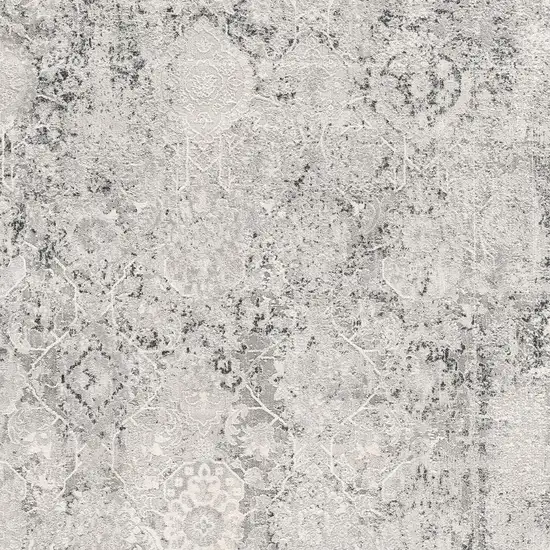 Gray and Ivory Abstract Area Rug Photo 4