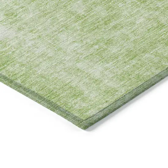 Green Abstract Washable Indoor Outdoor Area Rug Photo 4