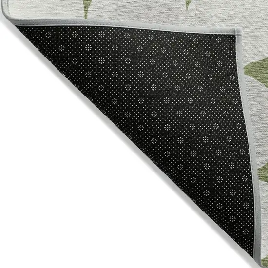 Green And Beige Abstract Washable Indoor Outdoor Area Rug Photo 4