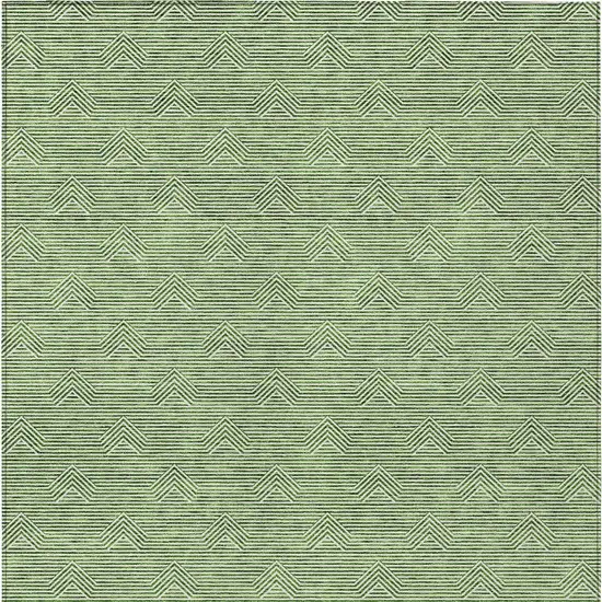 Green And Beige Geometric Washable Indoor Outdoor Area Rug Photo 7