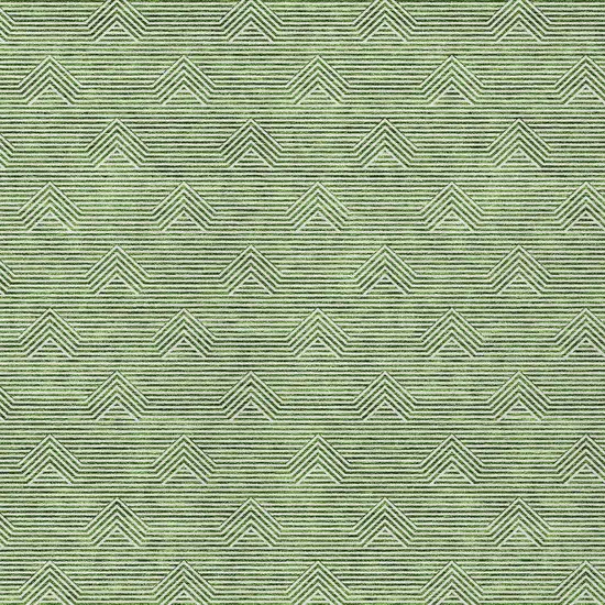 Green And Beige Geometric Washable Indoor Outdoor Area Rug Photo 6