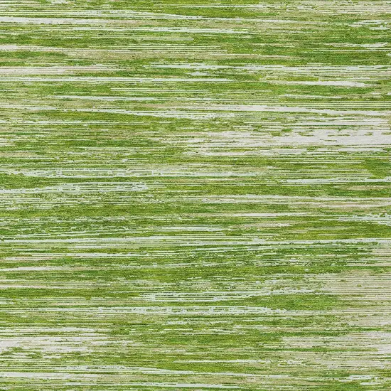 Green And Ivory Striped Washable Indoor Outdoor Area Rug Photo 6