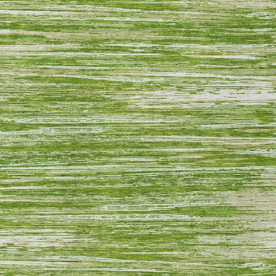 Green And Ivory Striped Washable Indoor Outdoor Area Rug Photo 6