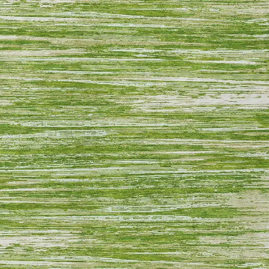 Green And Ivory Striped Washable Indoor Outdoor Area Rug Photo 6