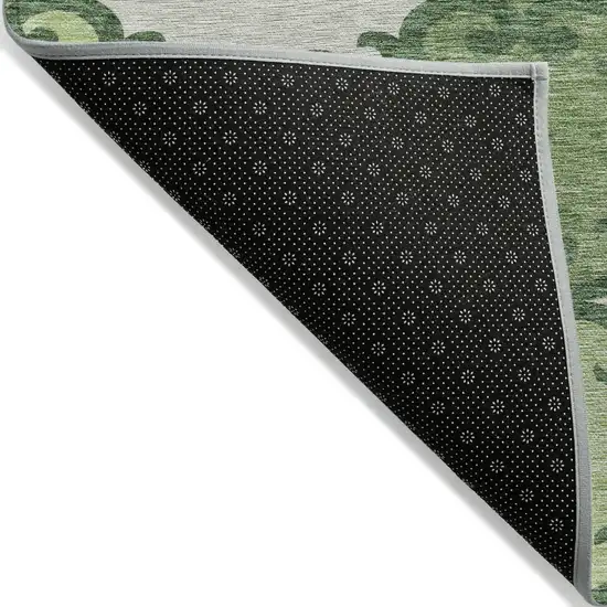 Green And Ivory Trellis Washable Indoor Outdoor Area Rug Photo 5