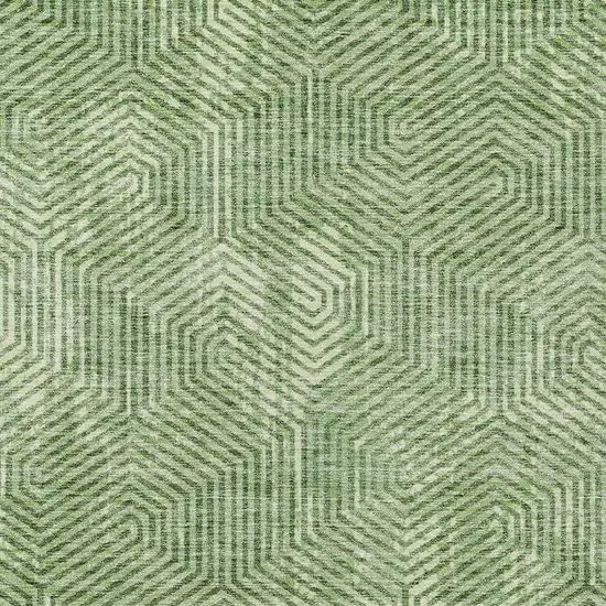Green And Light Green Geometric Washable Indoor Outdoor Area Rug Photo 6