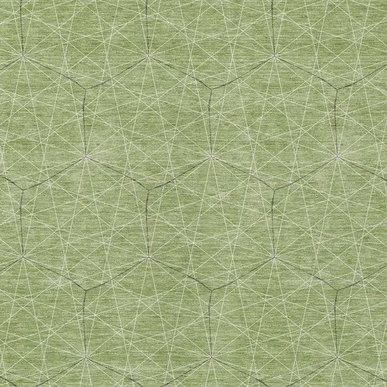 Green Black And Ivory Geometric Washable Indoor Outdoor Area Rug Photo 4