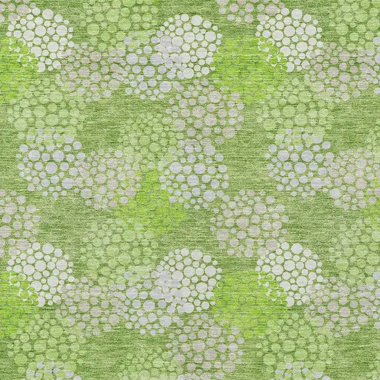 Green Ivory And Gray Polka Dot Washable Indoor Outdoor Area Rug Photo 6
