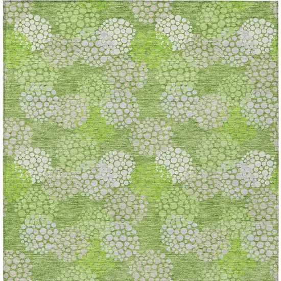 Green Ivory And Gray Polka Dot Washable Indoor Outdoor Area Rug Photo 7
