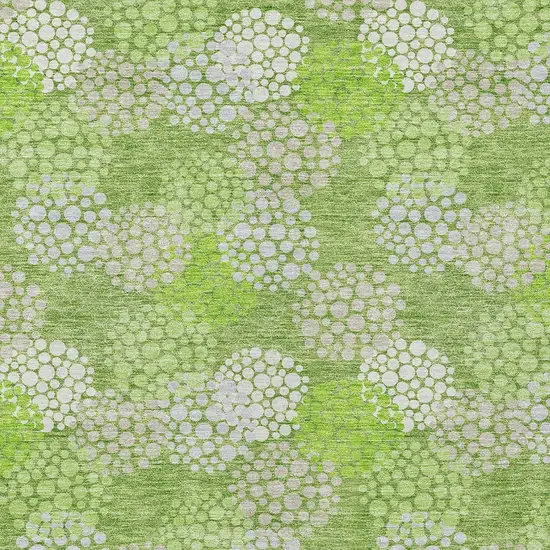 Green Ivory And Gray Polka Dot Washable Indoor Outdoor Area Rug Photo 6