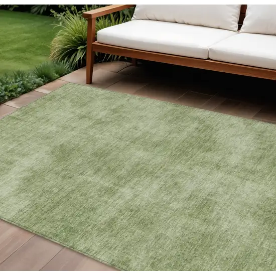 Green Washable Indoor Outdoor Area Rug Photo 1