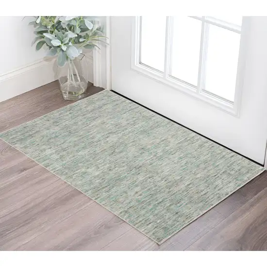 Green Wool Hand Loomed Handmade Area Rug Photo 1