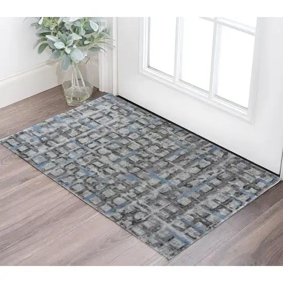 Grey Geometric Area Rug Photo 1