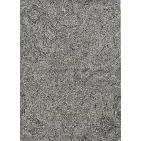 Gray And Dark Gray Abstract Hand Tufted Area Rug Photo 6