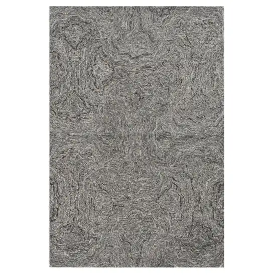 Gray And Dark Gray Abstract Hand Tufted Area Rug Photo 4