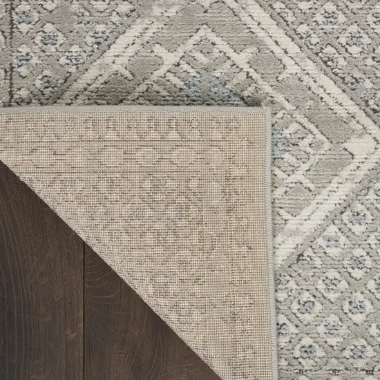 Grey Ivory And Blue Southwestern Power Loom Non Skid Area Rug Photo 7