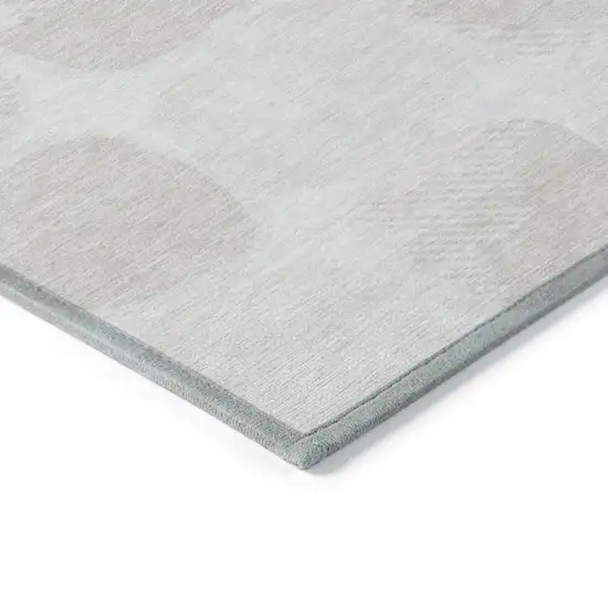 Ivory And Beige Abstract Washable Indoor Outdoor Area Rug Photo 5