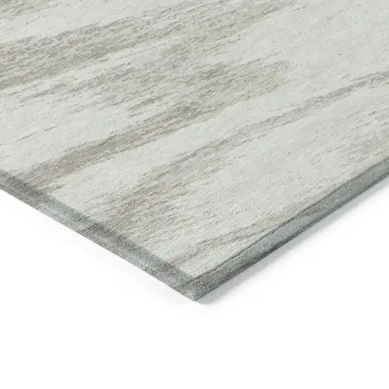 Ivory And Beige Abstract Washable Indoor Outdoor Area Rug Photo 5