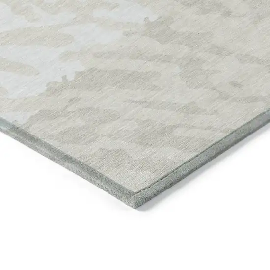 Ivory And Beige Animal Print Washable Indoor Outdoor Area Rug Photo 5