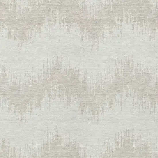 Ivory And Beige Chevron Washable Indoor Outdoor Area Rug Photo 6