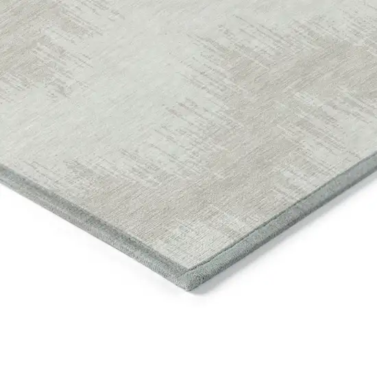 Ivory And Beige Chevron Washable Indoor Outdoor Area Rug Photo 5