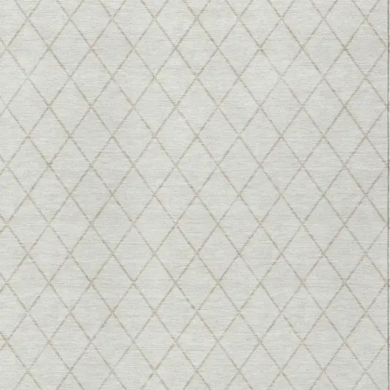 Ivory And Beige Geometric Washable Indoor Outdoor Area Rug Photo 5