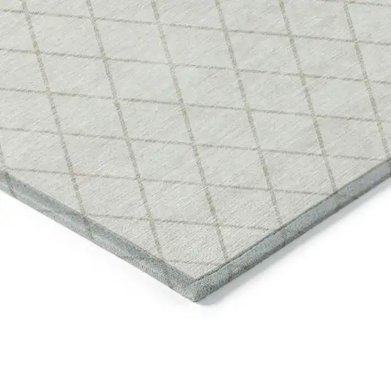 Ivory And Beige Geometric Washable Indoor Outdoor Area Rug Photo 3