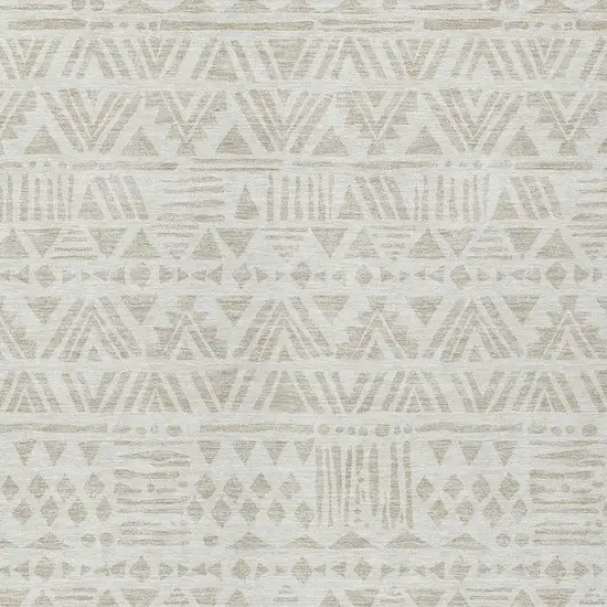 Ivory And Beige Southwestern Washable Indoor Outdoor Area Rug Photo 6