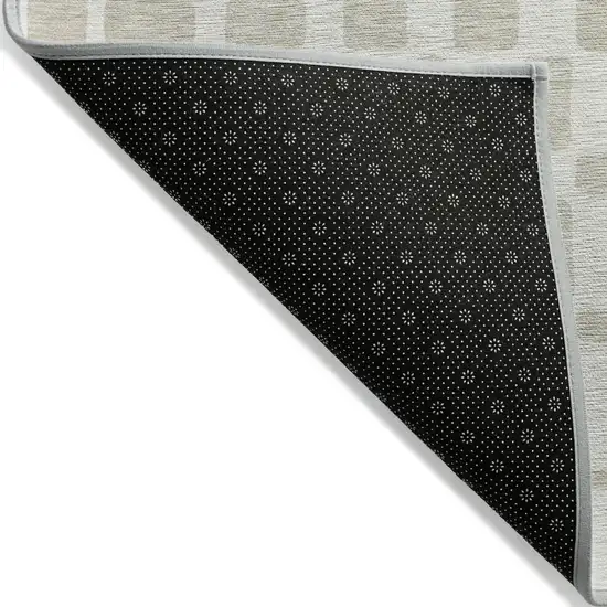 Ivory And Brown Geometric Washable Indoor Outdoor Area Rug Photo 4