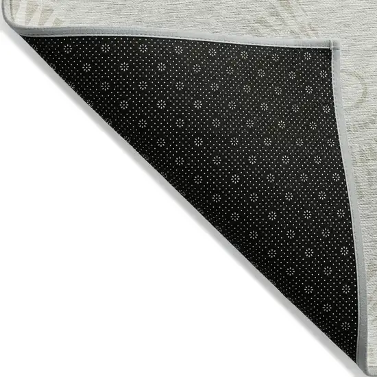 Ivory And Gray Geometric Washable Indoor Outdoor Area Rug Photo 4