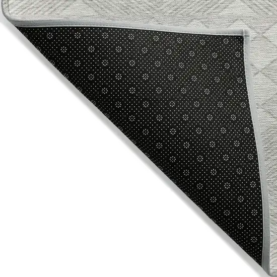 Ivory And Gray Geometric Washable Indoor Outdoor Area Rug Photo 4