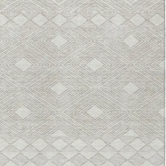 Ivory And Gray Geometric Washable Indoor Outdoor Area Rug Photo 6